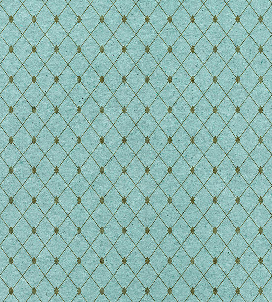A diamond pattern covers turquoise wallpaper Please view more retro paper backgrounds here: external wall covering stock pictures, royalty-free photos & images