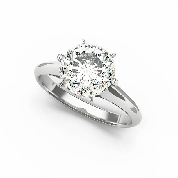 Diamond Ring, isolated on White Background stock photo