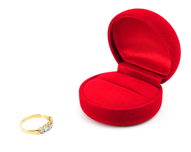 Diamond ring Diamond ring wedding ring box stock pictures, royalty-free photos & images