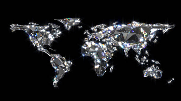 Diamond World Map stock photo