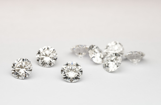 Diamonds On White Background Stock Photo - Download Image Now - iStock