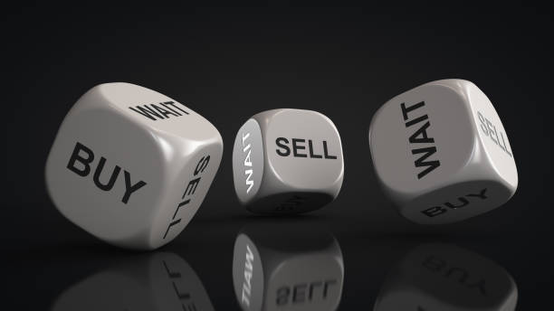 Dice of the stock trader stock photo