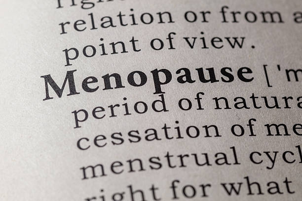 Dictionary definition of menopause stock photo