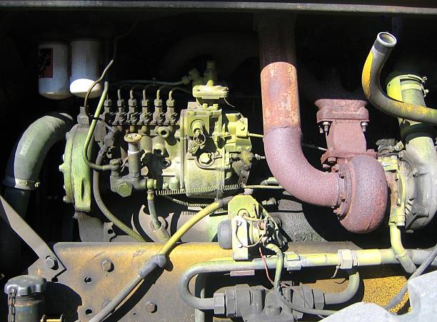 Diesel engine stock photo