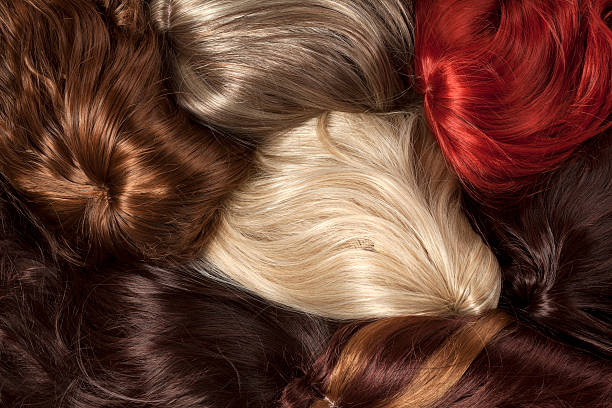 different color wigs bunch of wigs in different colors ladies wigs stock pictures, royalty-free photos & images