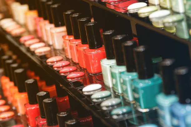 Different nail polishes Different nail polishes in the shop nail polish stock pictures, royalty-free photos & images