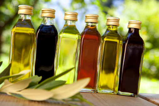 Different oils and vinegars
