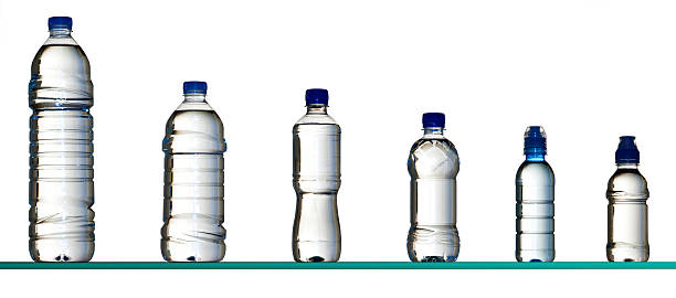 different water bottles stock photo