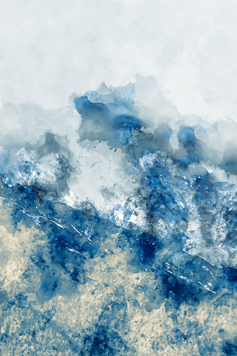 Digital Abstract Painting In Cool Tone For Background Cool Color Background Stock Photo - Download Image Now - Istock