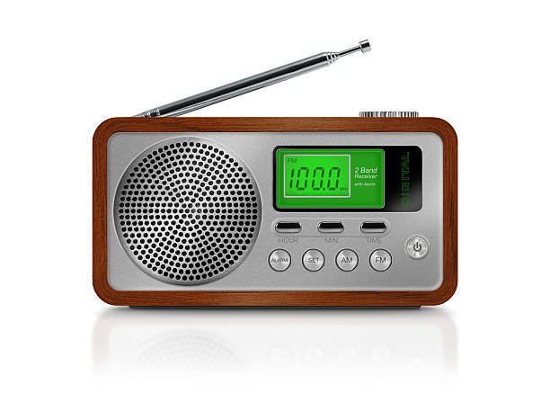 Digital drawing of a portable radio on white background stock photo
