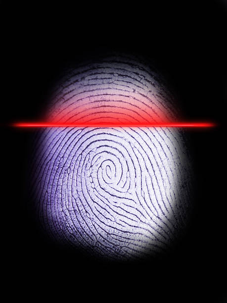 Digital Fingerprint Scanner on Black 2 stock photo