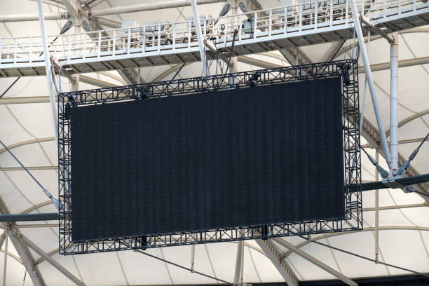Digital Scoreboard At A Stadium stock photo