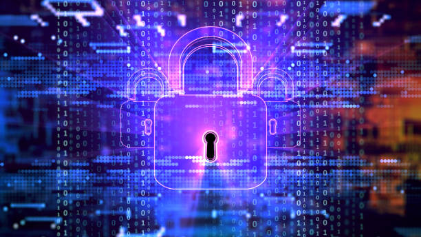 Digital security concept Digital background depicting innovative technologies in security systems, data protection Internet technologies security stock pictures, royalty-free photos & images