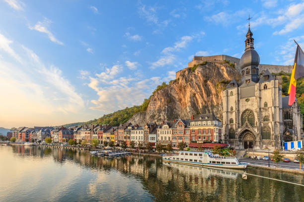 Dinant is a beautiful town located on the River Meuse in Wallonia. The city's landmark is the Collegiate Church of Notre Dame de Dinant, a Gothic style building rebuilt in the 13th-century.