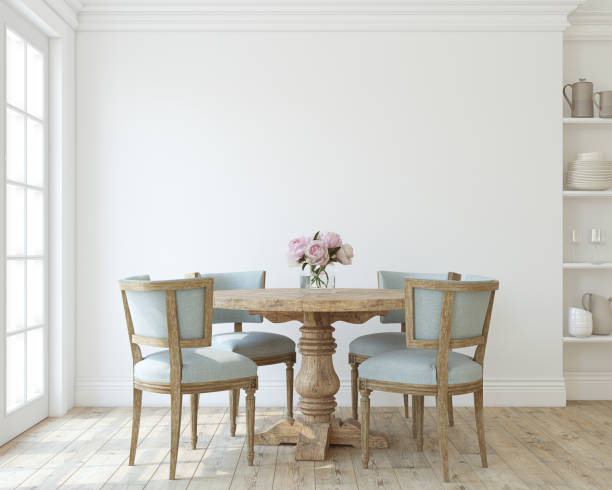 Dining room. 3d render. stock photo