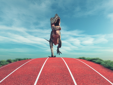 Dinosaur Running Stock Photo - Download Image Now - iStock