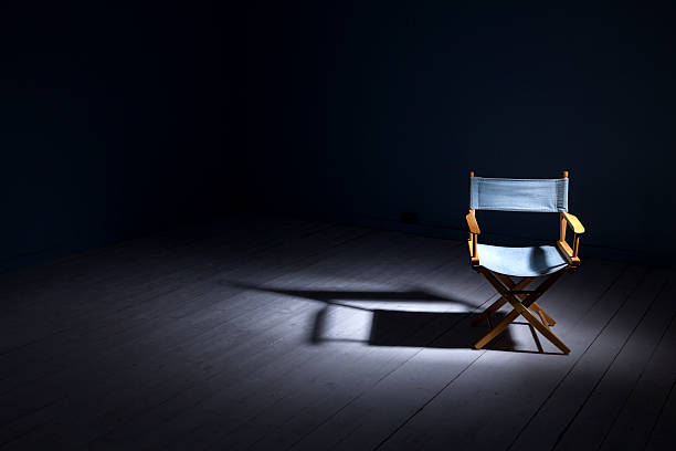 Director's Chair Under The Spotlight stock photo