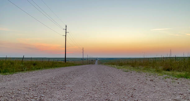 Dirt Road in Kansas stock photo