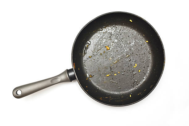 Dirty Frying Pan stock photo