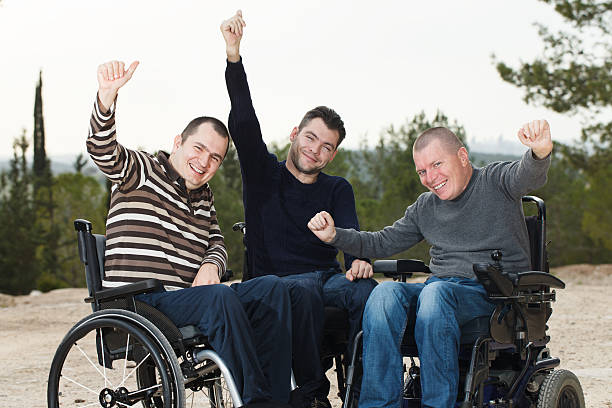 Disabled friends stock photo