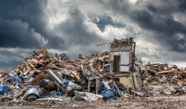 Disaster Urban area ruined by tornadoes or war. destruction stock pictures, royalty-free photos & images