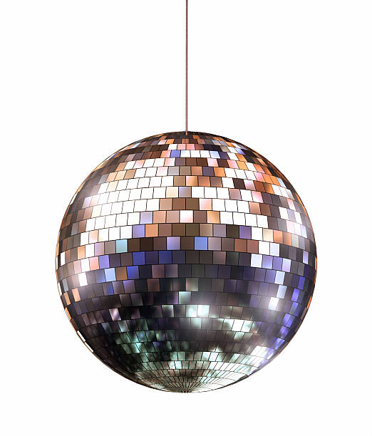 Disco Ball Disco ball with colored reflections - clipping path included disco ball stock pictures, royalty-free photos & images