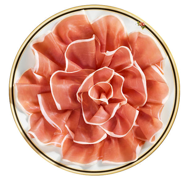 Dish with Parma ham Well decorated dish with Parma ham prosciutto stock pictures, royalty-free photos & images