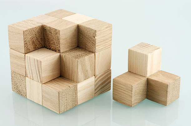 Dismantled cube stock photo