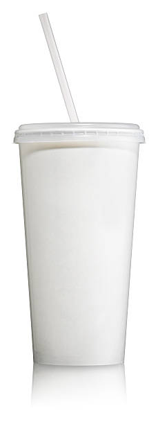 Disposable Soft Drink Cup with lid stock photo