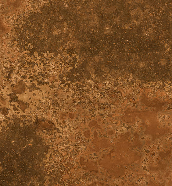 distressed copper surface background texture stock photo