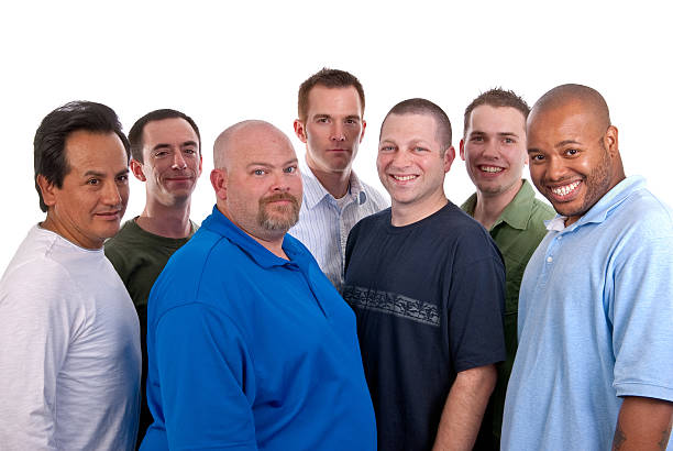 Diverse Group of Seven Males stock photo