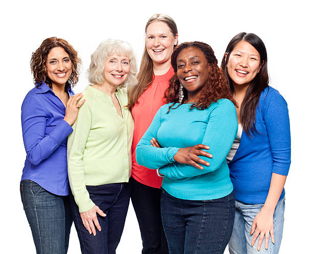 Diverse Natural Women with Beautiful Smiles stock photo