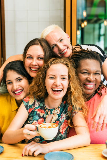 Diversity Women Socialize Unity Together Concept Diversity Women Socialize Unity Together Concept female friendship stock pictures, royalty-free photos & images
