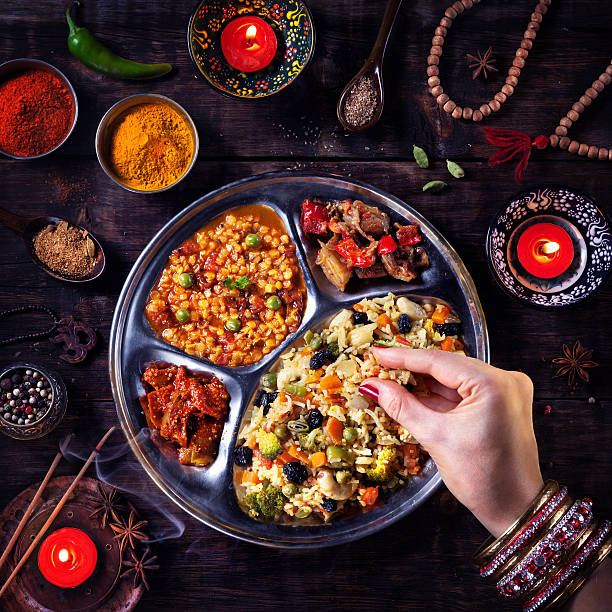 Diwali celebration food stock photo