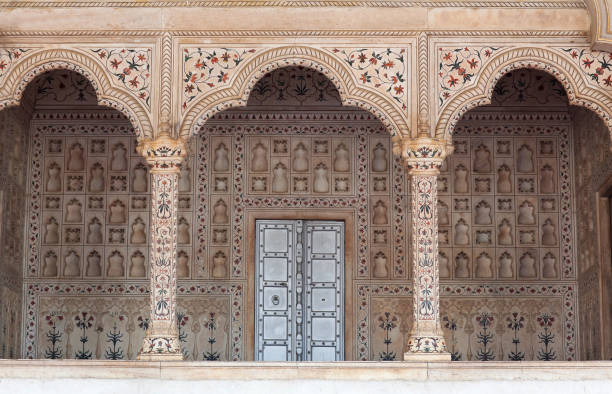Diwan-i-Am, Hall of Public Audience in Red Fort, Agra, India stock photo