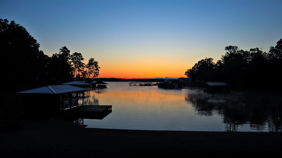 A plane leaves the Baldwin County Airport which also means it is leaving beautiful Lake Sinclair.