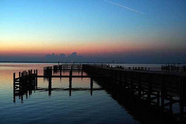 Dock at Sunrise stock photo