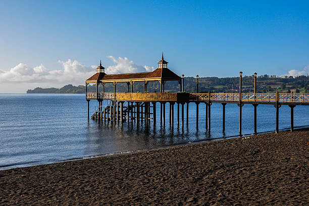 Dock of Frutillar, in Chile stock photo