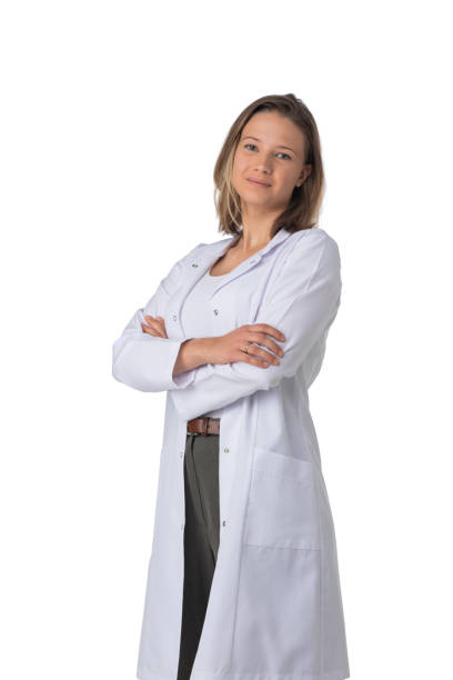 Doctor woman with arms crossed stock photo