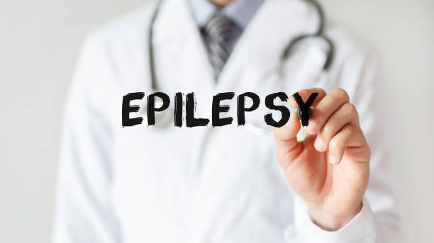 Doctor writing word Epilepsy with marker, Medical concept stock photo