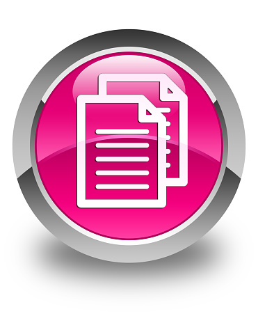 Documents Icon Glossy Pink Round Button Stock Photo Documents Icon Glossy Pink Round Button Stock Photo