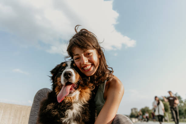 Dog love is endless stock photo