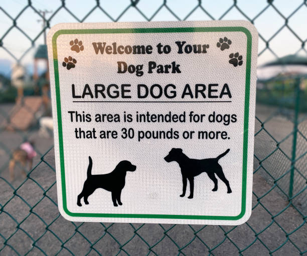 Dog Park Large Dog Area Sign stock photo