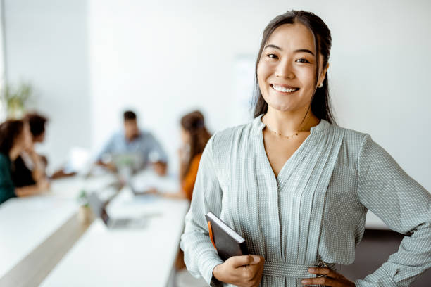 Doing business with a smile stock photo