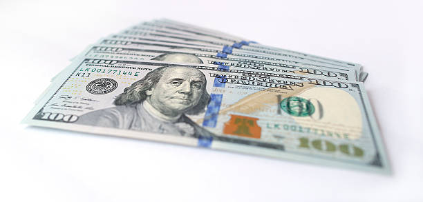 US dollar on white background stock photo