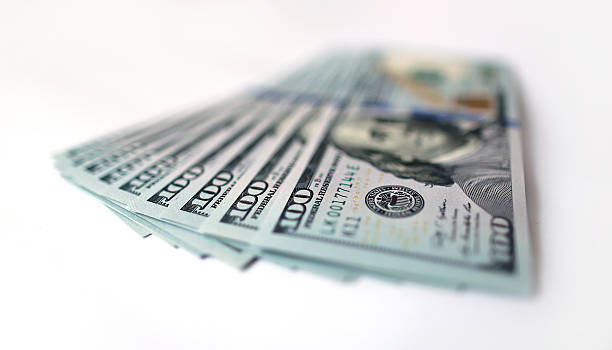US dollar on white background stock photo