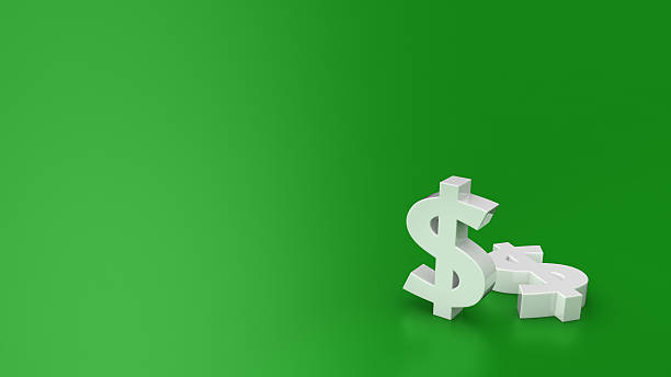 Dollars on the green background stock photo