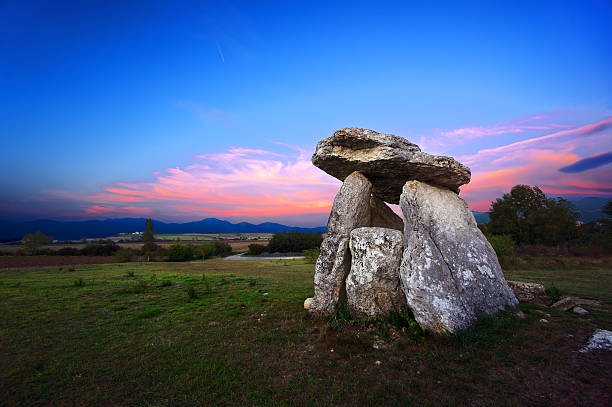 Dolmen of Sorginetxe Dolmen of Sorginetxe at twilight munster france stock pictures, royalty-free photos & images