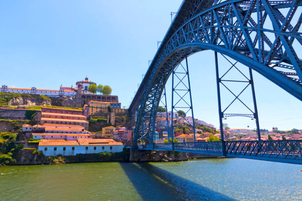 Dom Luis I Bridge and Duoro river, Porto, Portugal stock photo