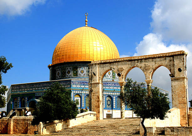 kuppel des jerusalemer tempelberg, rock - al aqsa moschee stock-fotos und bilder